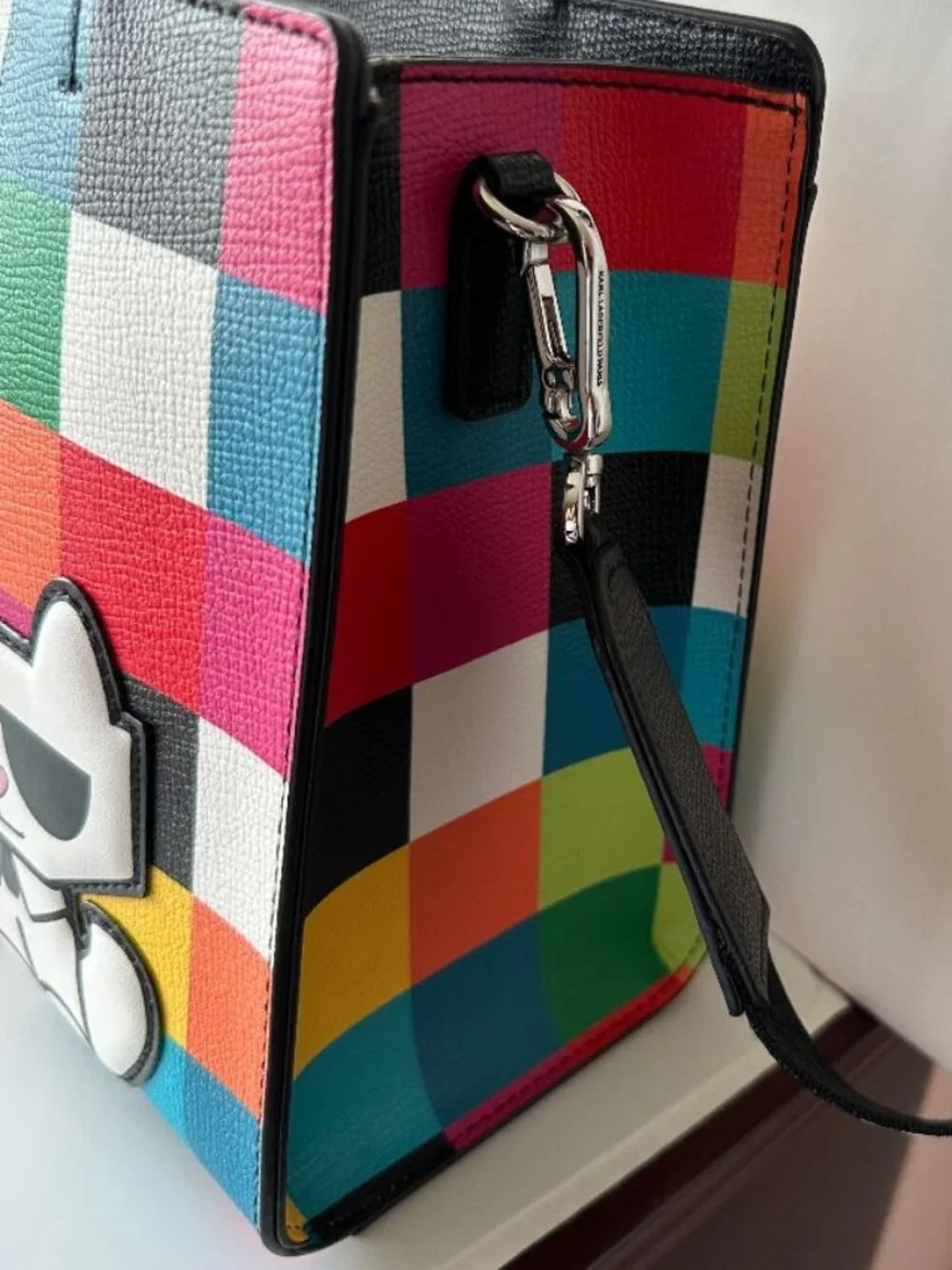 NWT $228 Karl Lagerfeld Maybelle‎ Pixel Satchel Crossbody Bag
